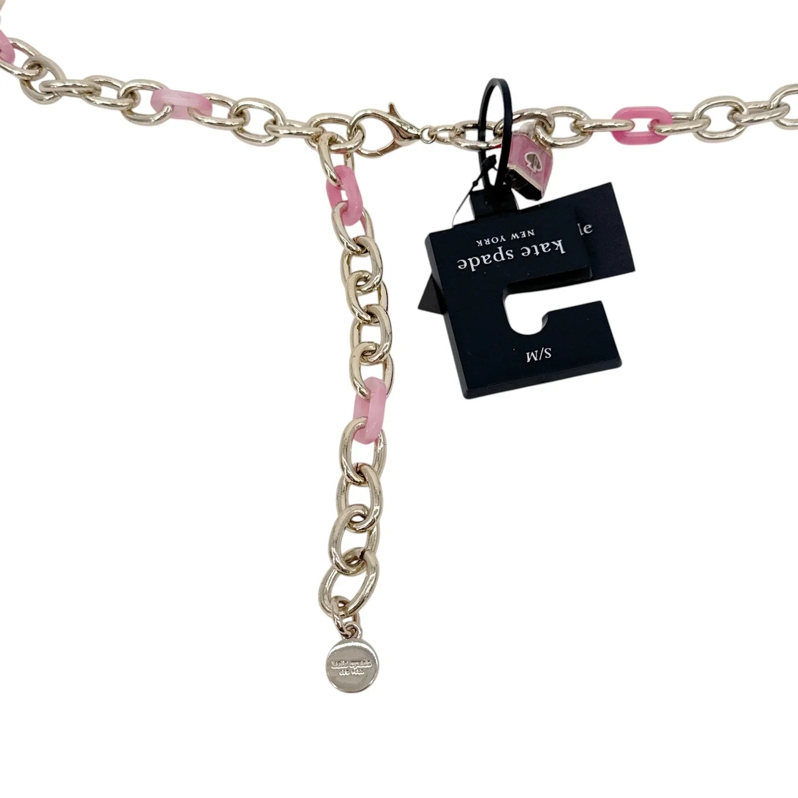 KATE SPADE New York Lock & Spade Chain Link Belt in Pink S/M - flyKAMP