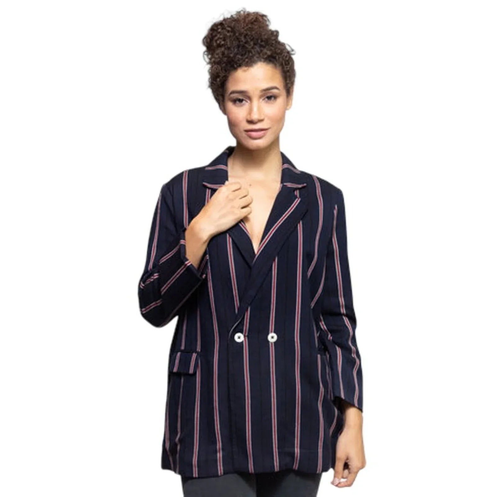 The GREAT. The Academy Blazer in Oxford Stripe 1|S - flyKAMP