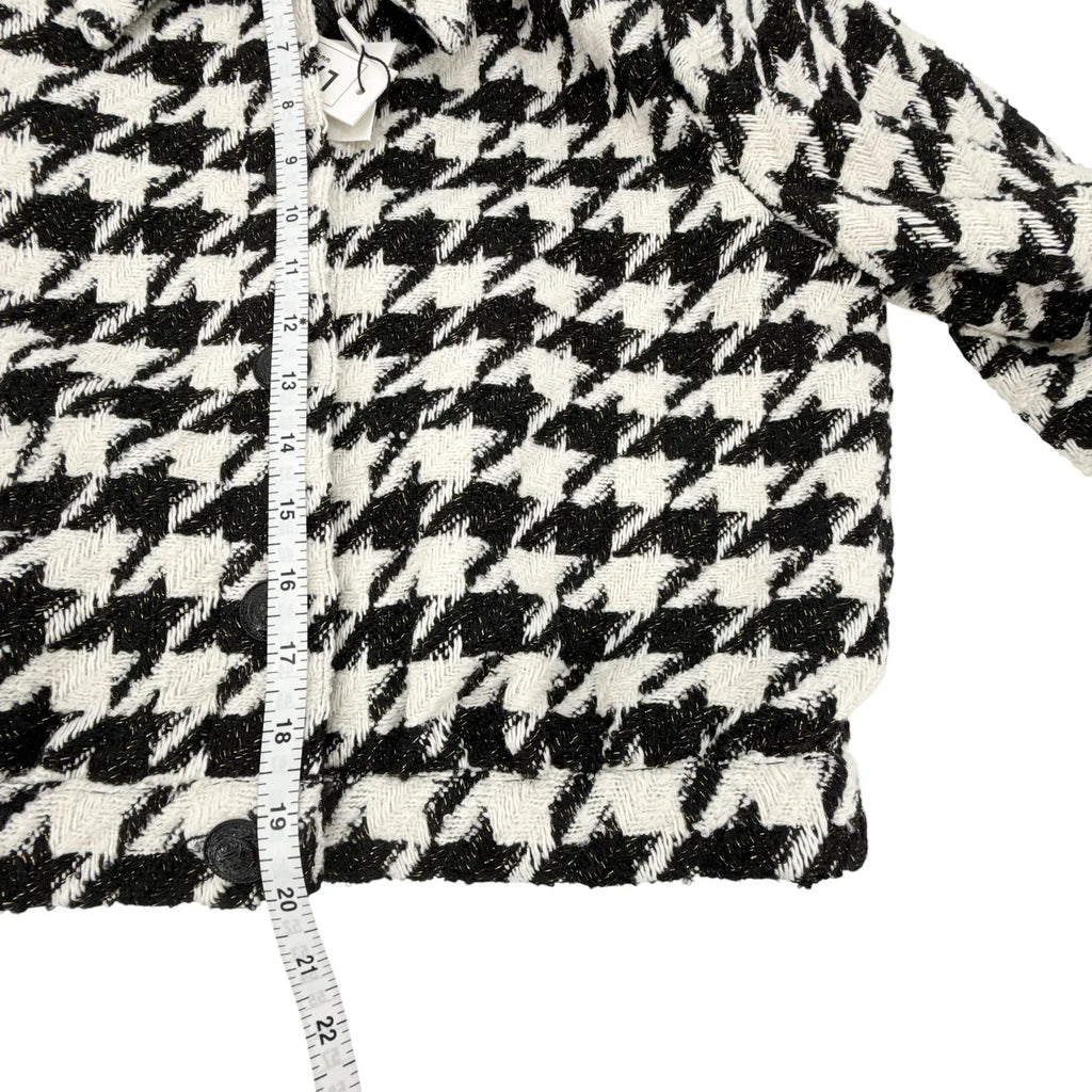 L'AGENCE Bridges Crop Jacket in Ecru Black & Gold Houndstooth 4|S - flyKAMP
