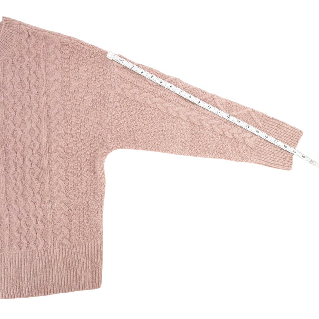 FAVORITE DAUGHTER The Oversized Cable Sweater in Whimsical Rose S Favorite Daughter