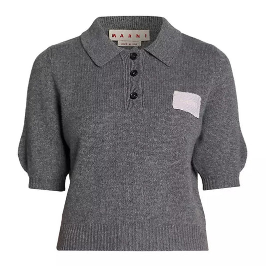MARNI Cashmere Polo Jumper with Marni Patch IT46|US10