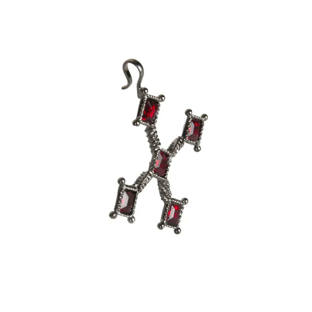 VIRGINS SAINTS & ANGELS VSA Brigid Cross Medallion Fire Ruby & Gunmetal - flyKAMP