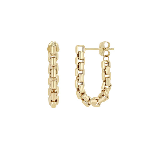 ZOE CHICCO 14k Gold Large Box Chain Huggie Earrings