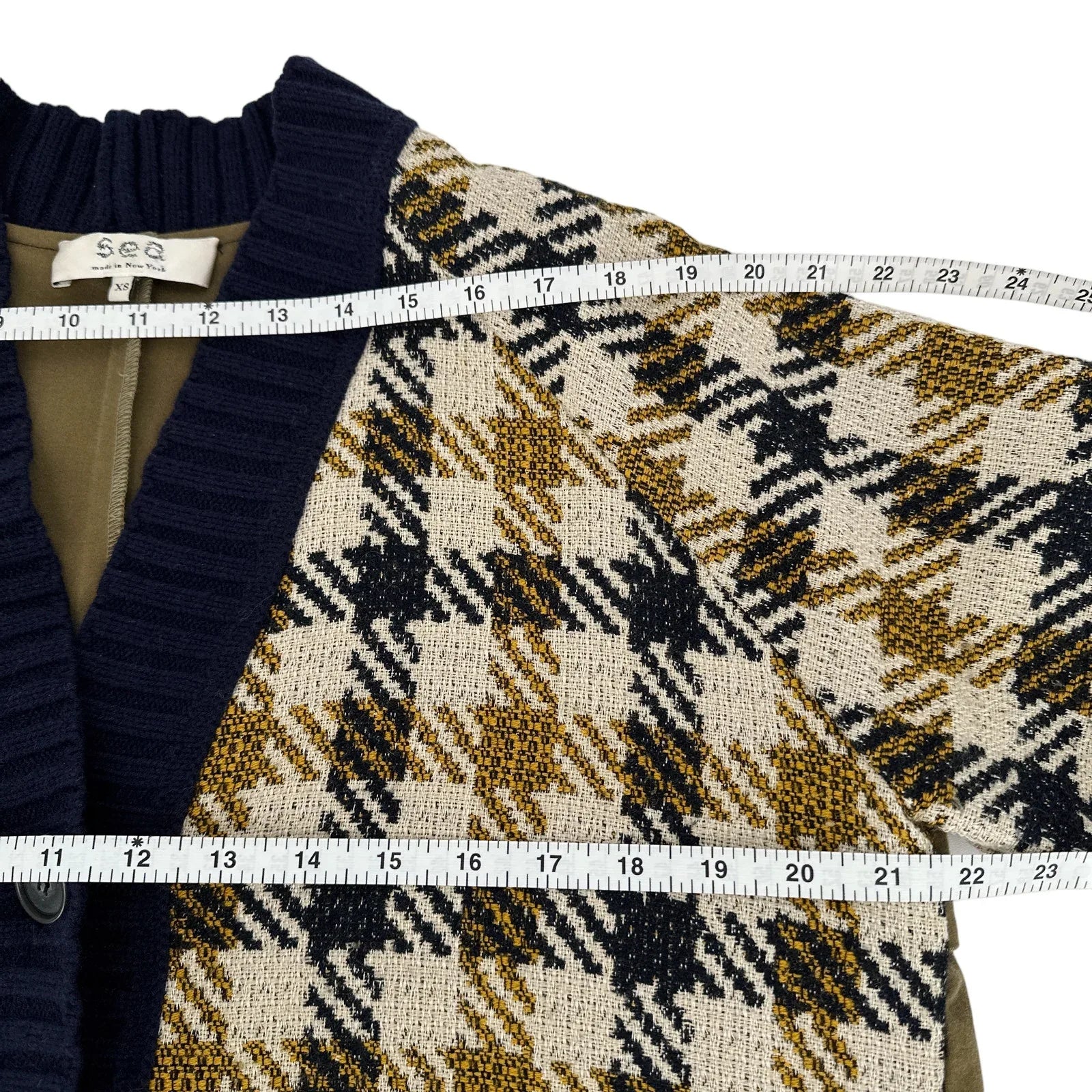SEA NEW YORK Houndstooth Boyfriend Cardigan XS - flyKAMP