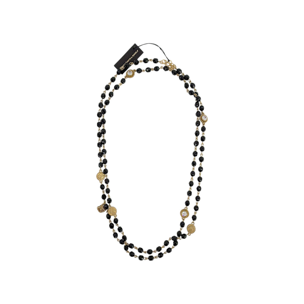 VIRGINS SAINTS & ANGELS VSA Wrap 6mm Crystal Jet Black & Gold Virgins Saints & Angels