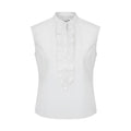 ZADIG and VOLTAIRE Ruffle Front Sleeveless Shirt in White S Zadig & Voltaire