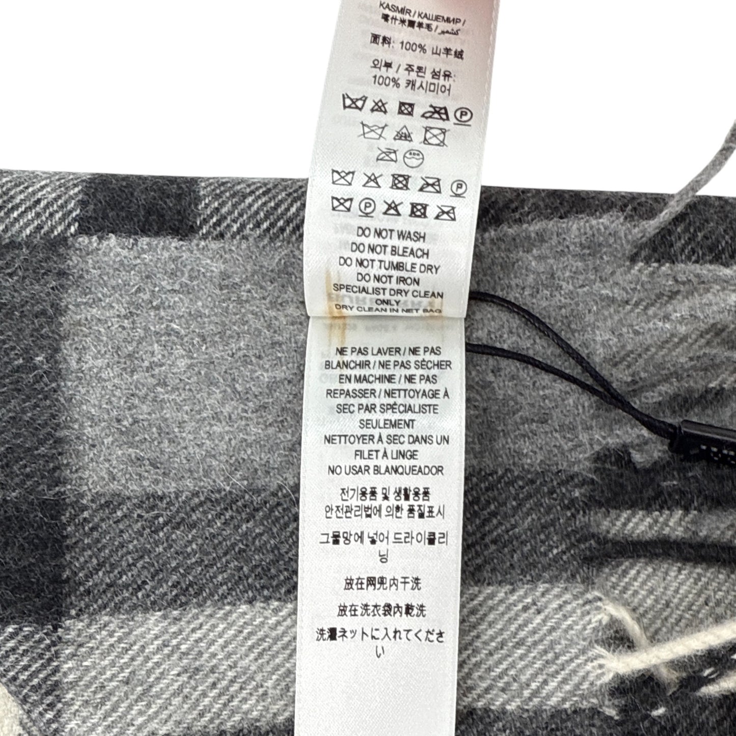 BURBERRY Giant Check Cashmere Scarf in Grey