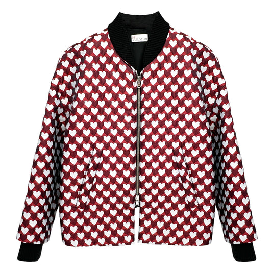 REDVALENTINO Jacquard Heart Bomber Jacket IT38|XS
