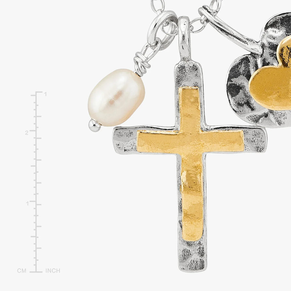 SILPADA Powerful Duo Necklace Gold Plate & Silver Pearl Necklace - flyKAMP