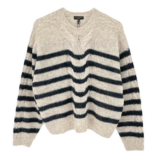 RAG & BONE Mia Striped Wool Alpaca Cable Sweater M