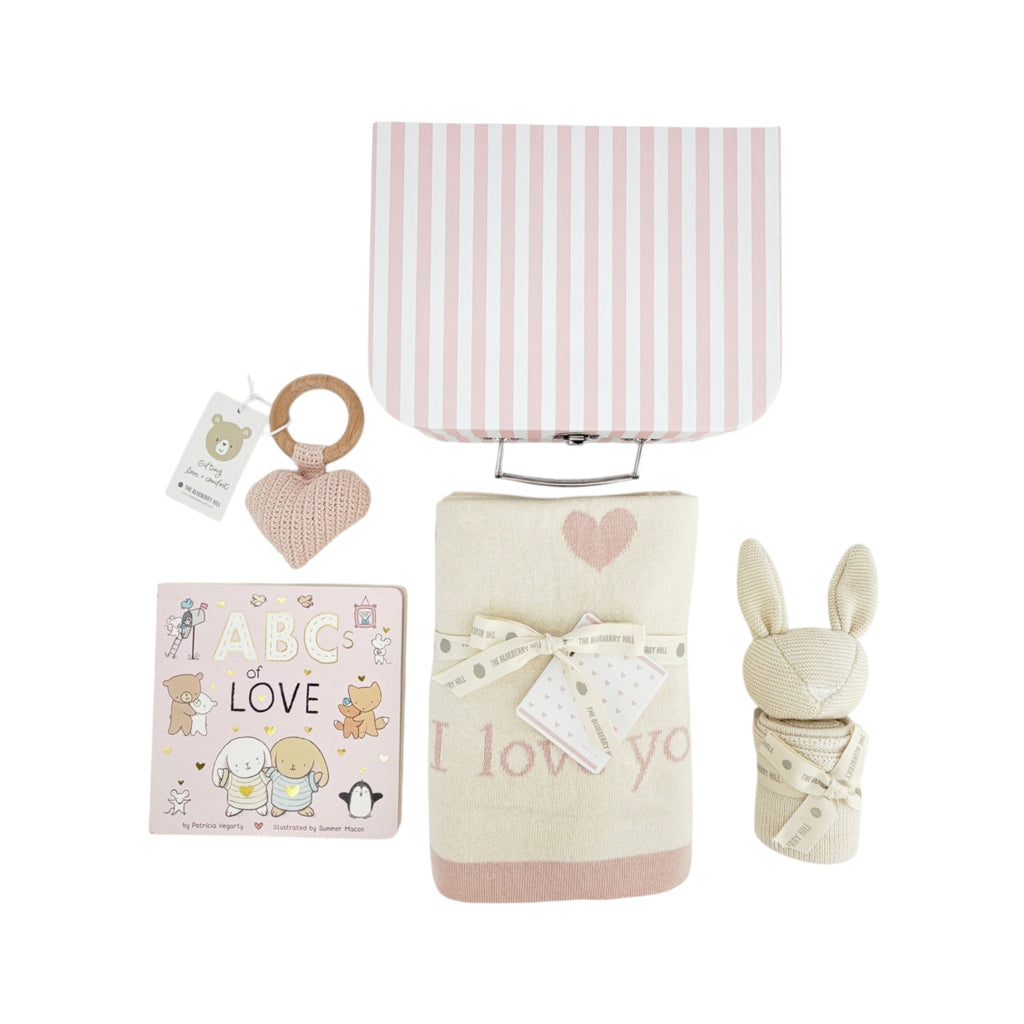 THE BLUEBERRY HILL Heart I Love You Baby Gift Set Paperboard Suitcase Medium The Blueberry Hill