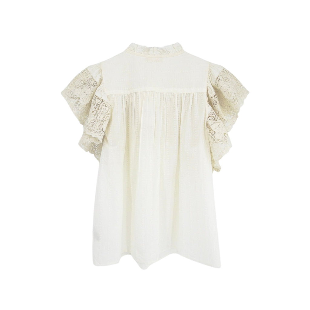 ULLA JOHNSON Jolie Flutter Sleeve Top in Pristine 4|S Ulla Johnson