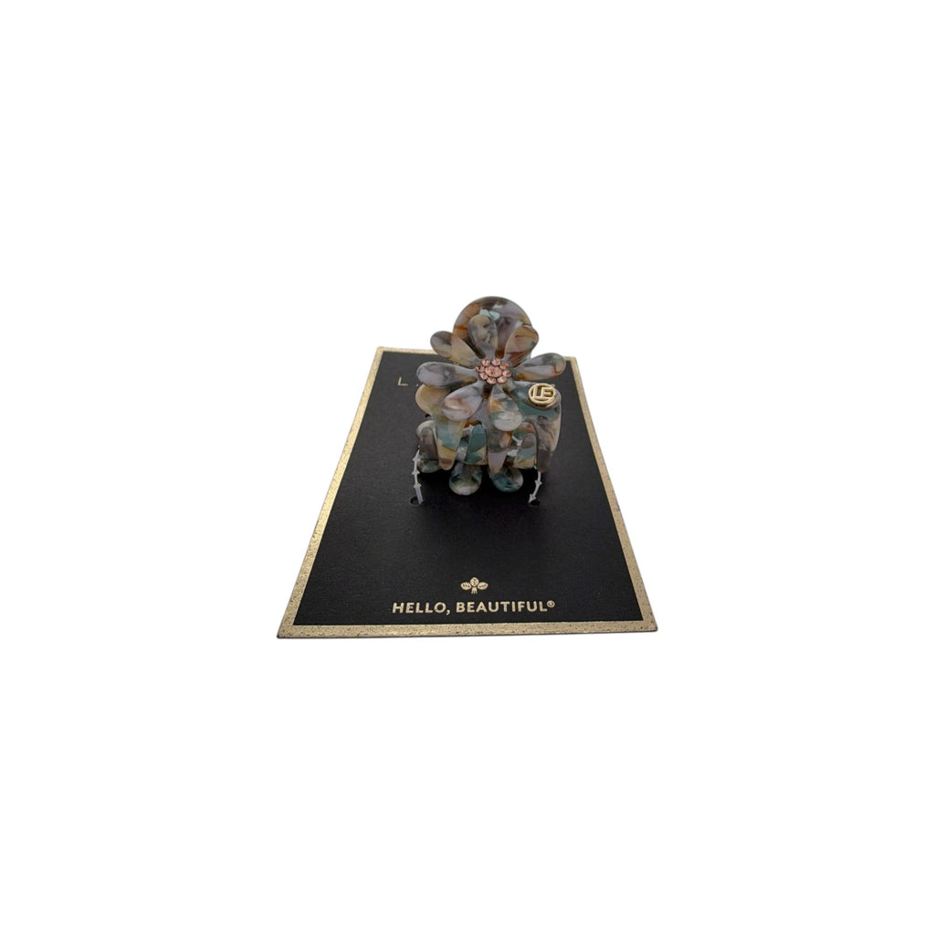 FRANCE LUXE L. ERICKSON Lane Claw Clip in Blue & Tan France Luxe