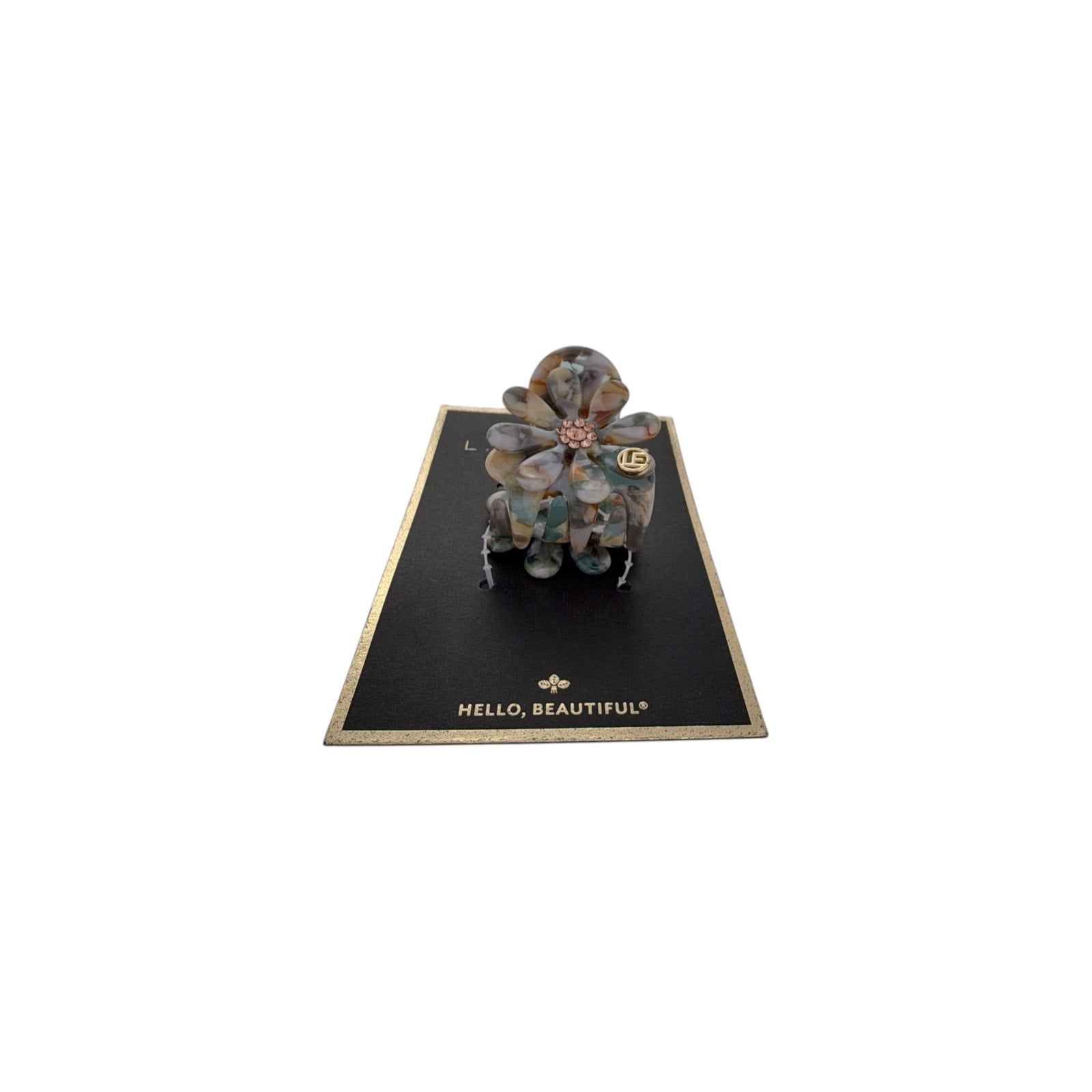 FRANCE LUXE L. ERICKSON Lane Claw Clip in Blue & Tan France Luxe
