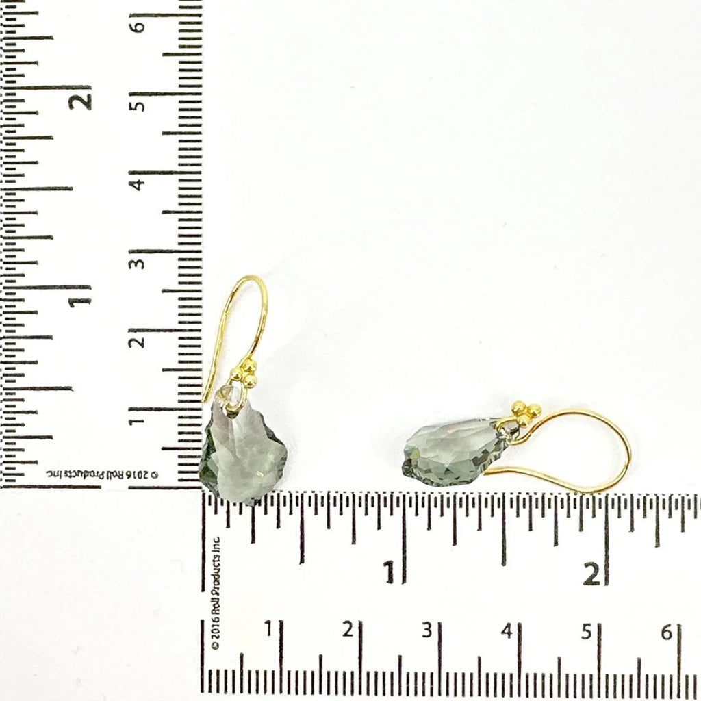 SWAROVSKI Crystal Black Diamond & Gold Vermeil French Wire Earrings - flyKAMP