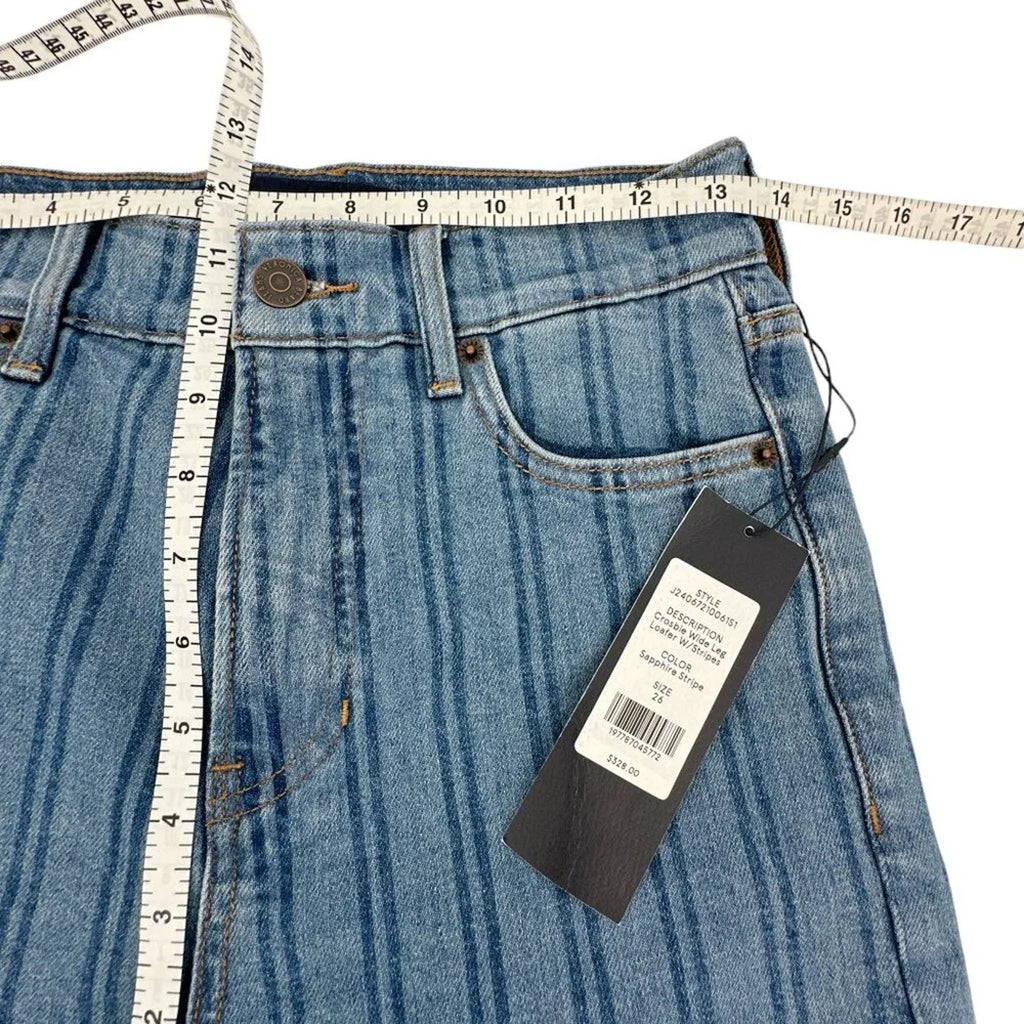 VERONICA BEARD Crosbie Striped Loafer Length Wide Leg Jean 26 - flyKAMP