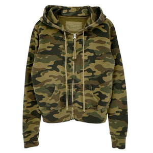 NILI LOTAN New York Callie Zip Up Hoodie In Camouflage Print XS