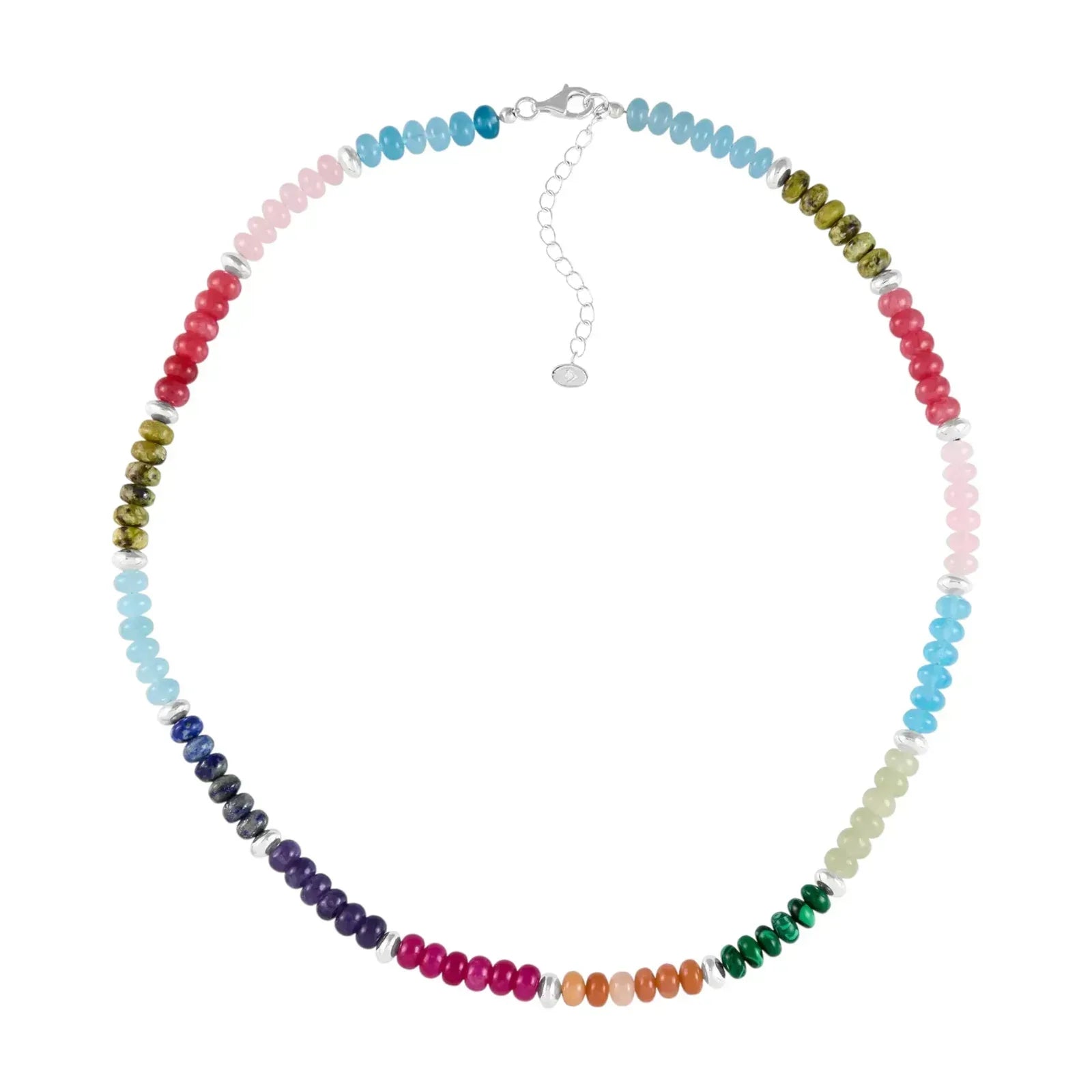 SILPADA Colored In Silver Mixed Stones Beaded Necklace - flyKAMP