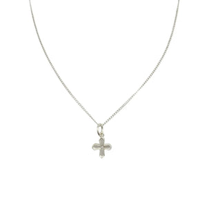 VIRGINS SAINTS & ANGELS VSA Peace Cross Charm Necklace in Silver