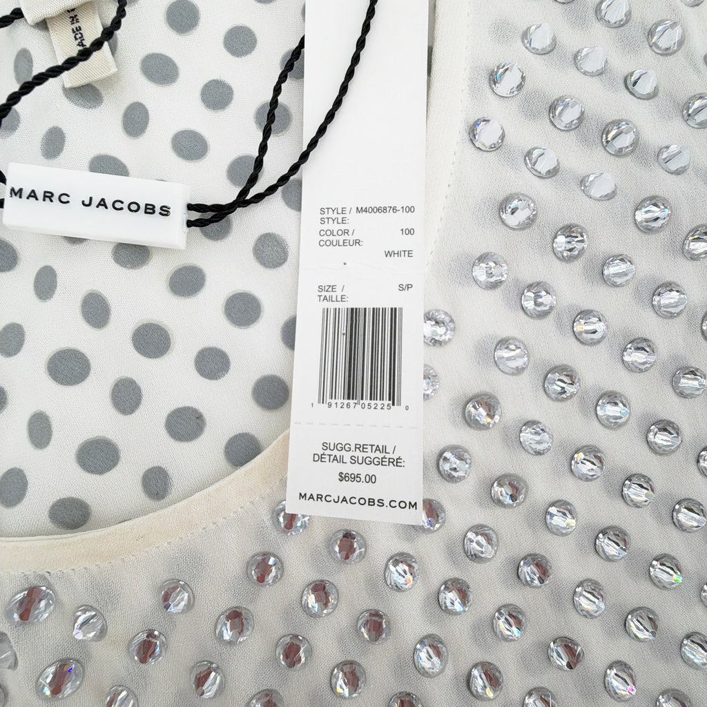 MARC JACOBS Rhinestone Embellished Tank Top S Marc Jacobs