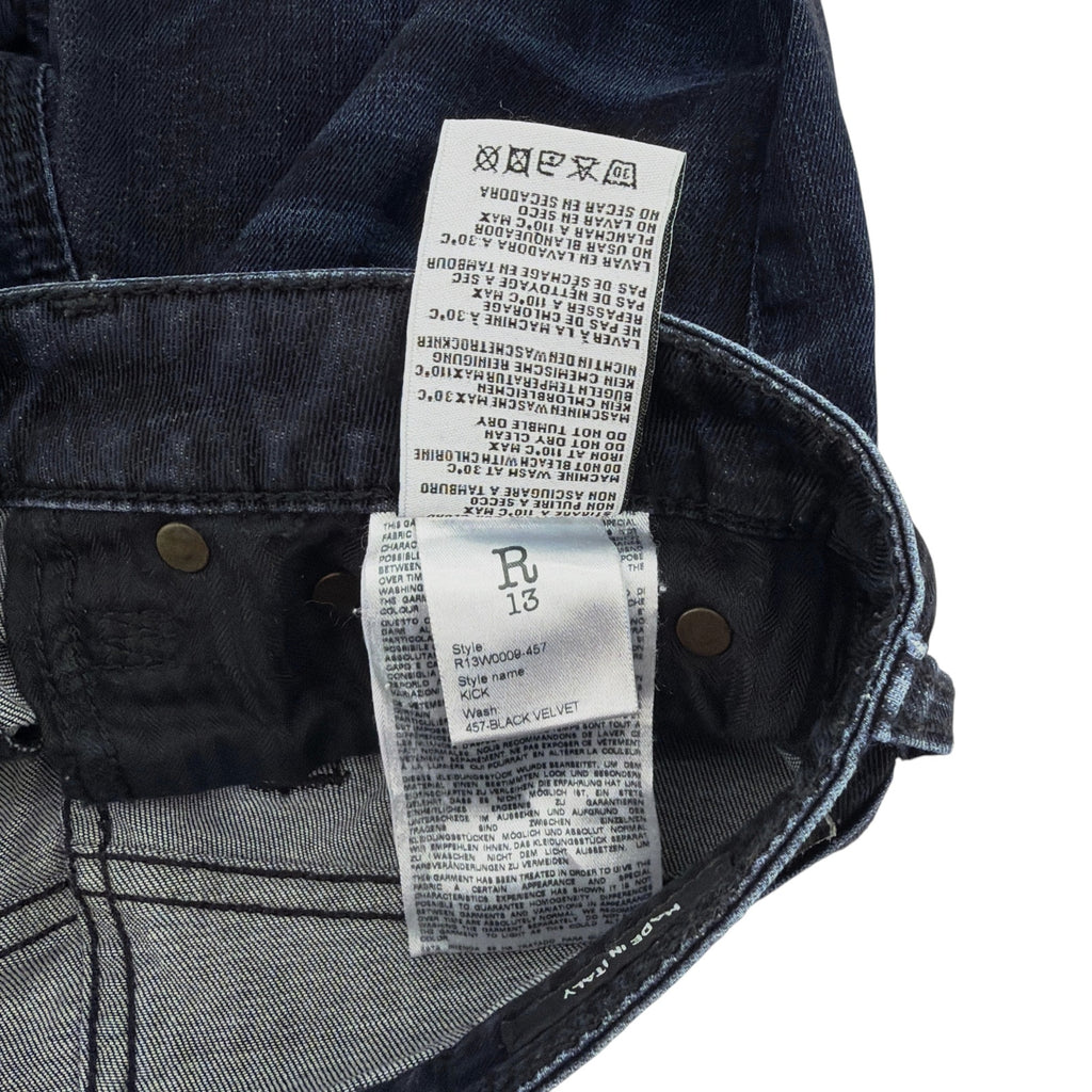R13 Kick Fit Jeans in Black Velvet 25 R13