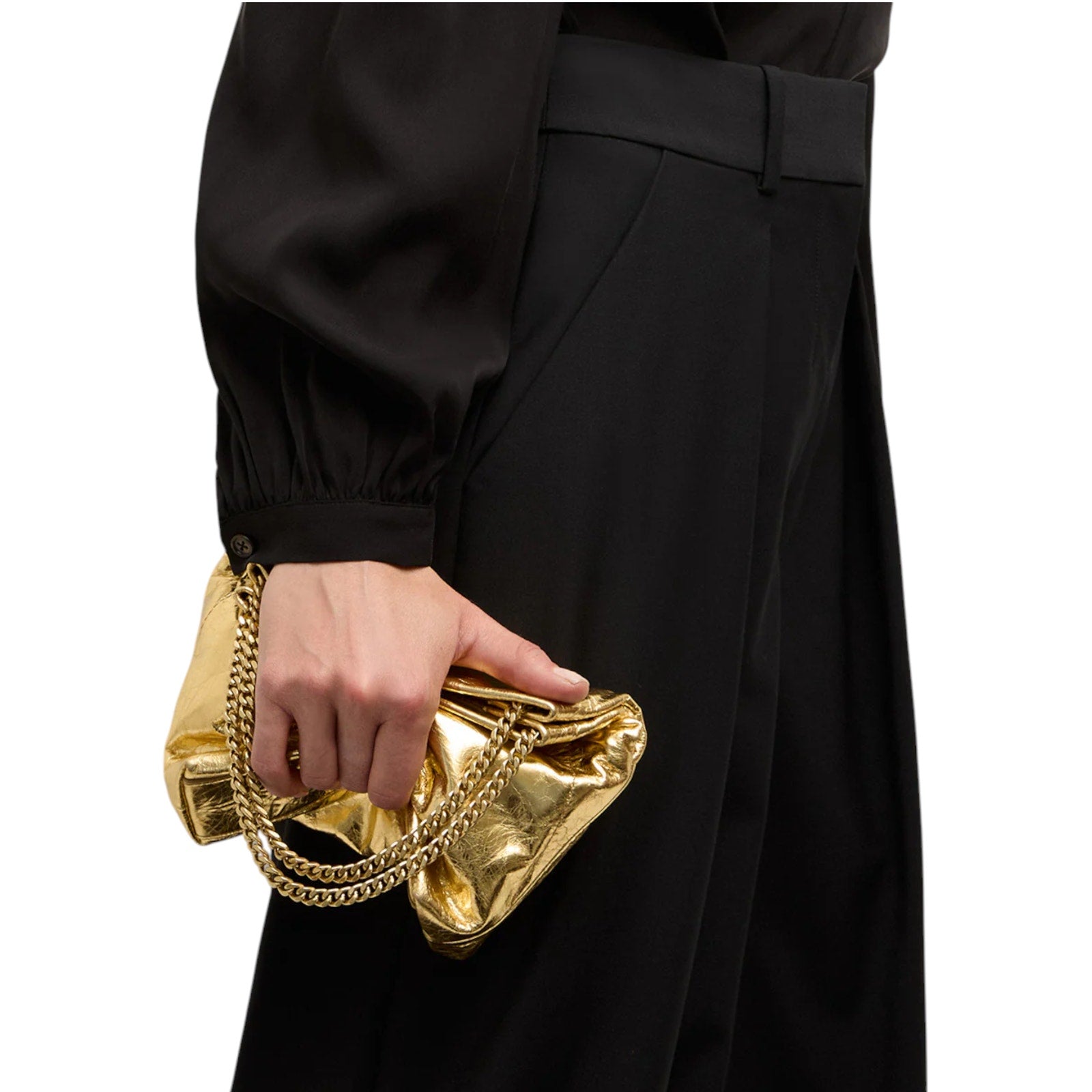 VERONICA BEARD Small Slouch Leather Shoulder Bag in Gold Veronica Beard