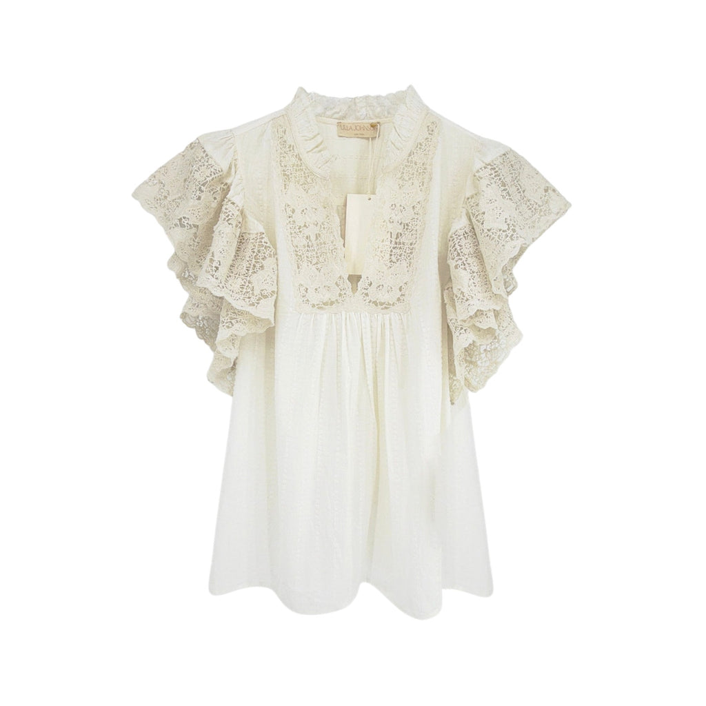 ULLA JOHNSON Jolie Flutter Sleeve Top in Pristine 4|S Ulla Johnson