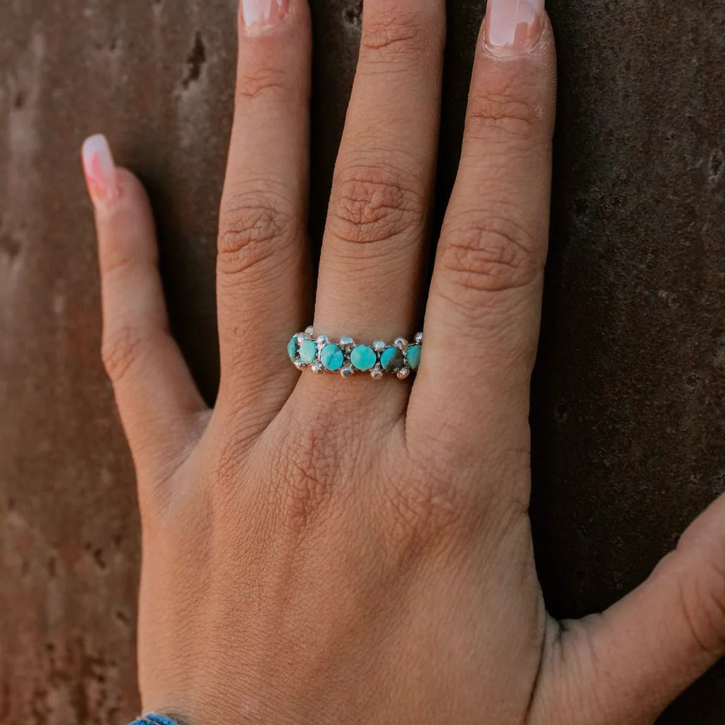 TURQUOISE TUESDAY Wild Romance Eternity Ring Turquoise & Silver 6 Turquoise Tuesday