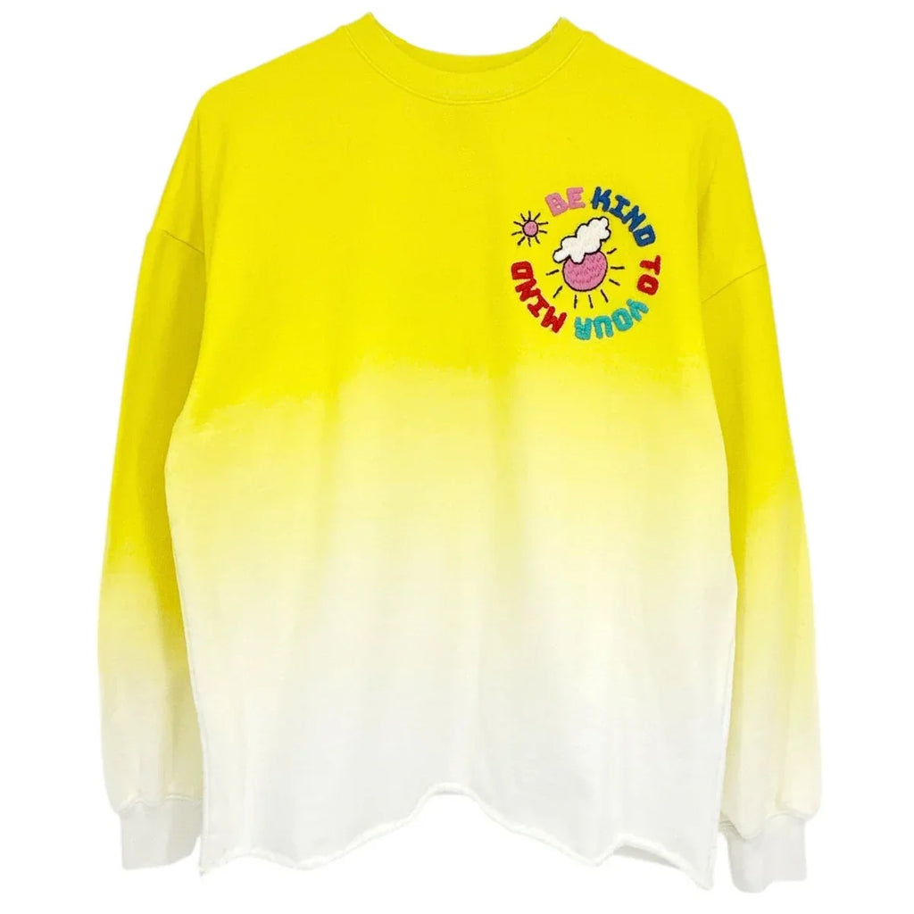 MIRA MIKATI Embroidered "Be Kind to Your Mind" Sweatshirt S - flyKAMP