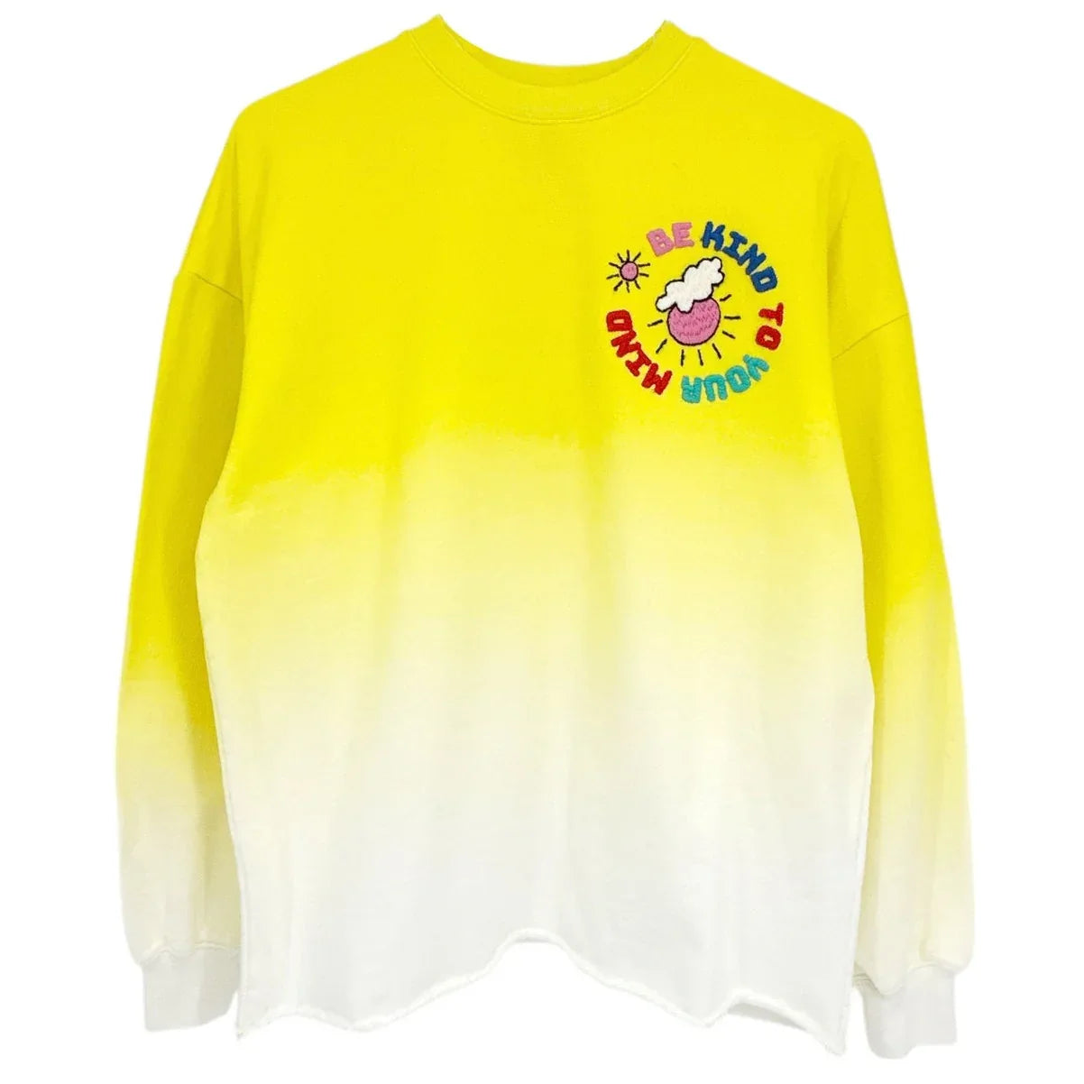 MIRA MIKATI Embroidered "Be Kind to Your Mind" Sweatshirt S - flyKAMP