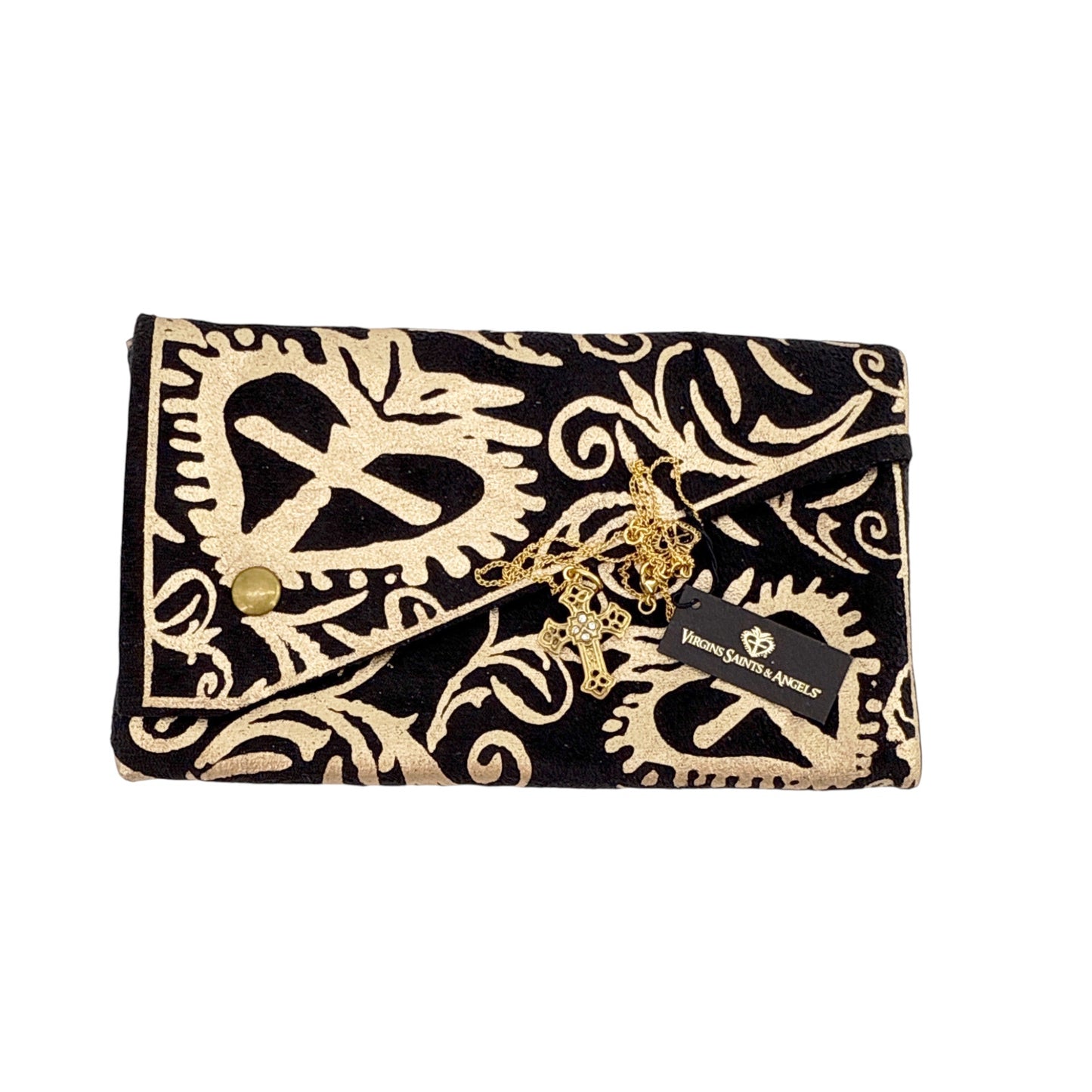 VIRGINS SAINTS & ANGELS VSA Basilica Cross Charm Necklace 16" in Gold