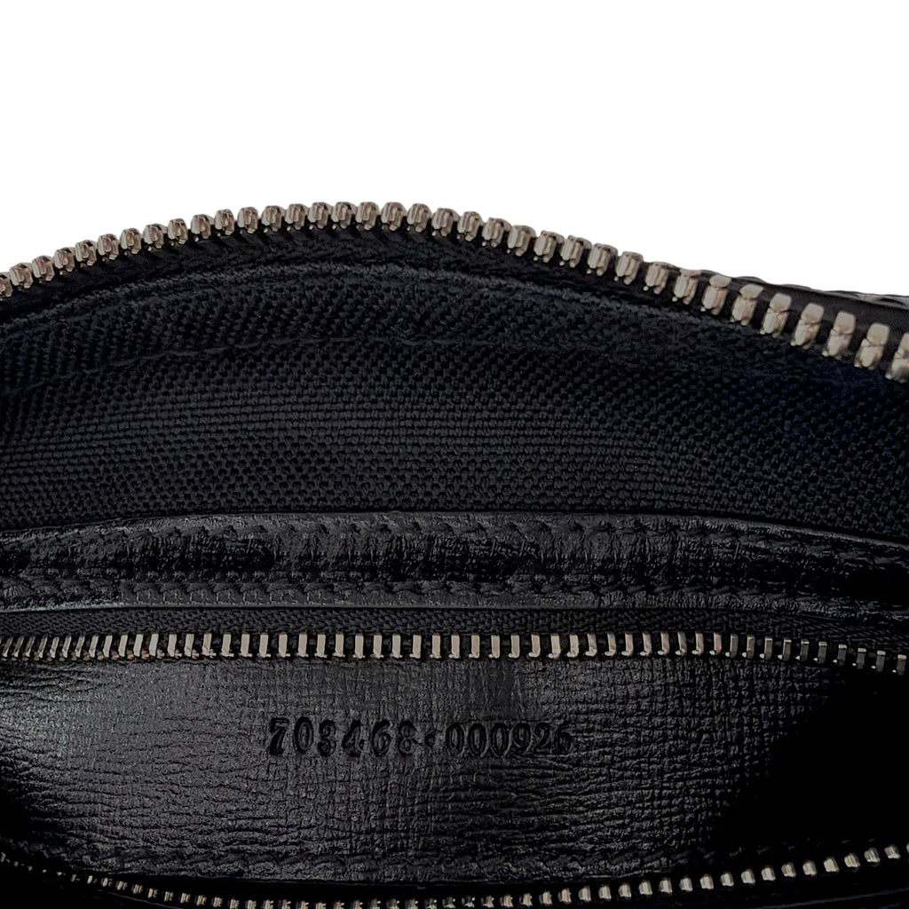 GUCCI GG Supreme Monogram Interlocking G Wrist & Shoulder Bag in Black Gucci