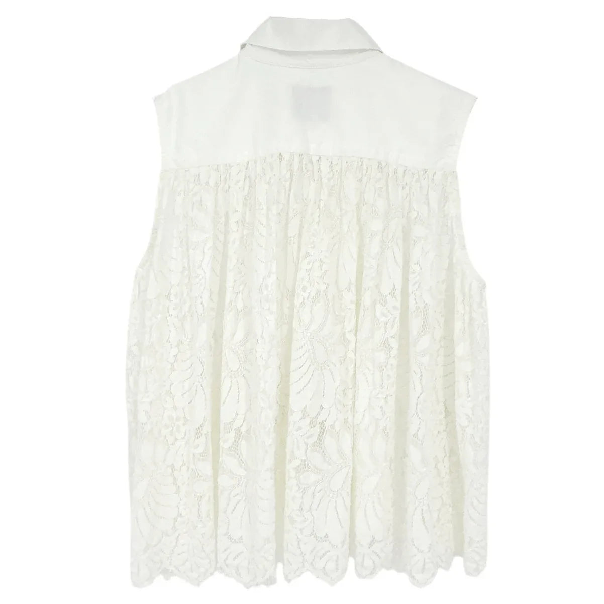 SEA New York Lace Back Button Down Blouse in Milky White 8|M - flyKAMP