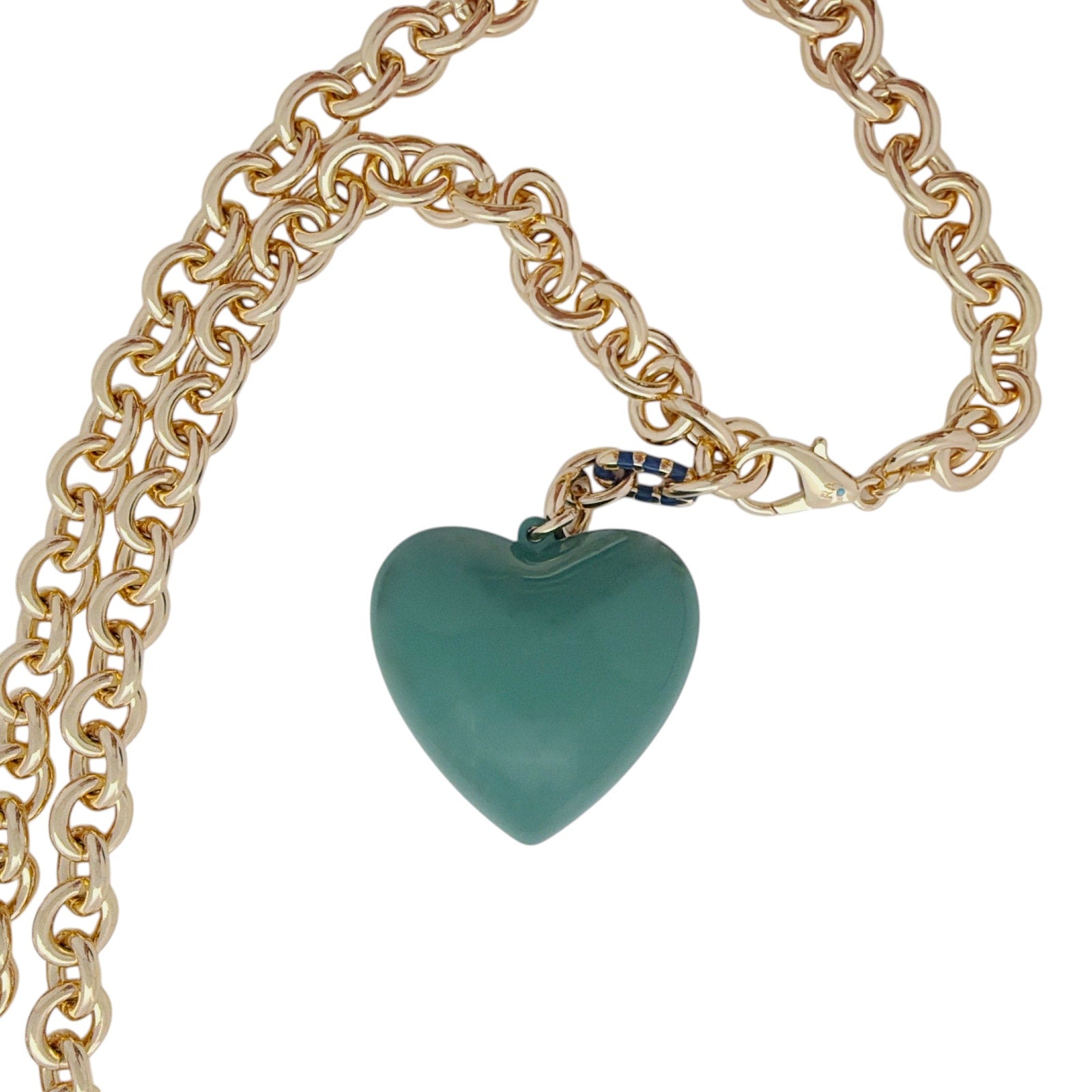 ROXANNE ASSOULIN The Big Puffy Heart Charm Necklace in Forest Roxanne Assoulin