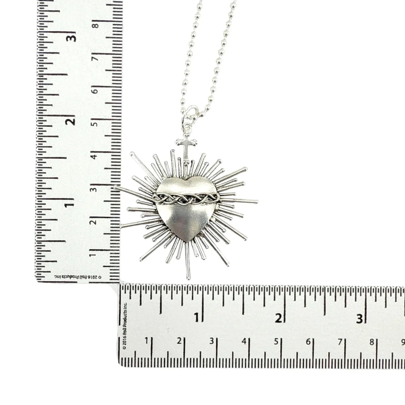 VIRGINS SAINTS & ANGELS VSA Sacred Flame Charm Necklace Silver 34" Ball Chain - flyKAMP