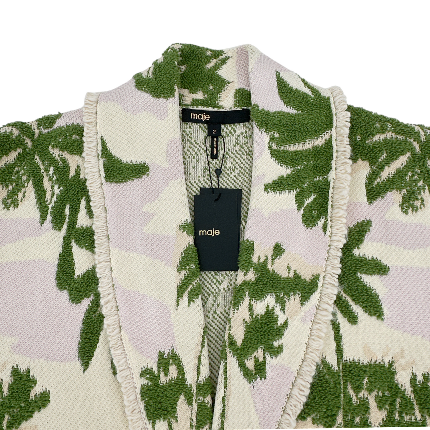 MAJE Aloha Beige Belted Cardigan Jacket 2|M