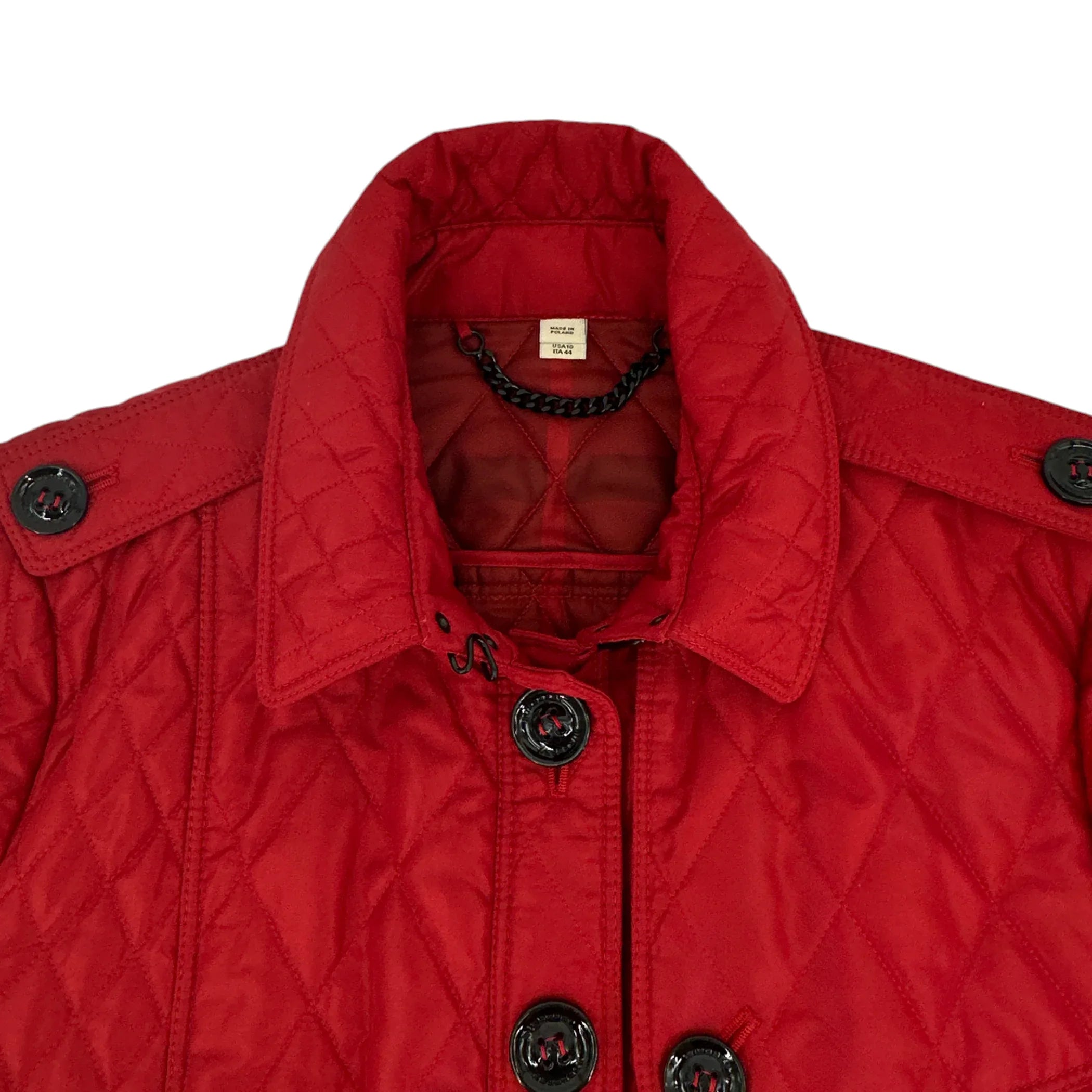 BURBERRY London Cropped Diamond Quilted Jacket in Red US10 | M - flyKAMP