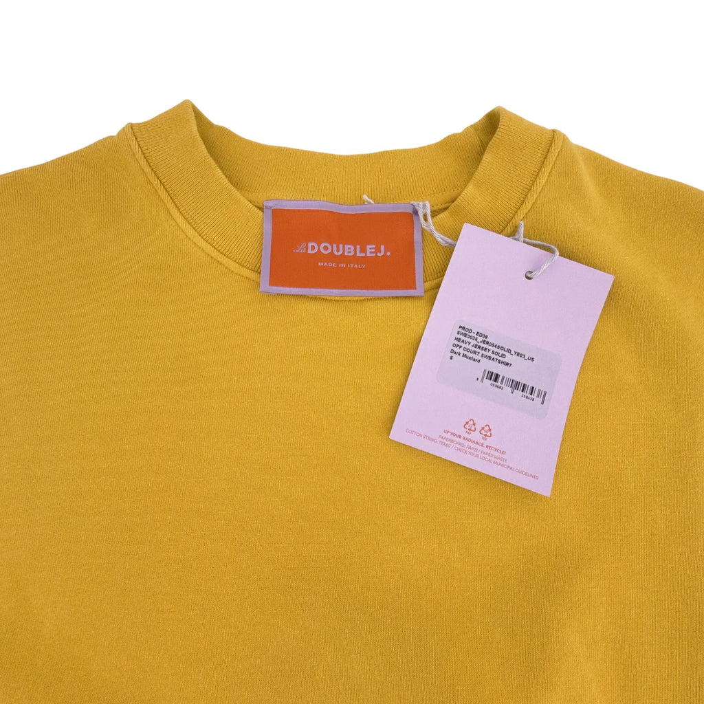 LA DOUBLEJ Off Court Sweatshirt "Raise Your Vibration Nation" in Dark Mustard S - flyKAMP