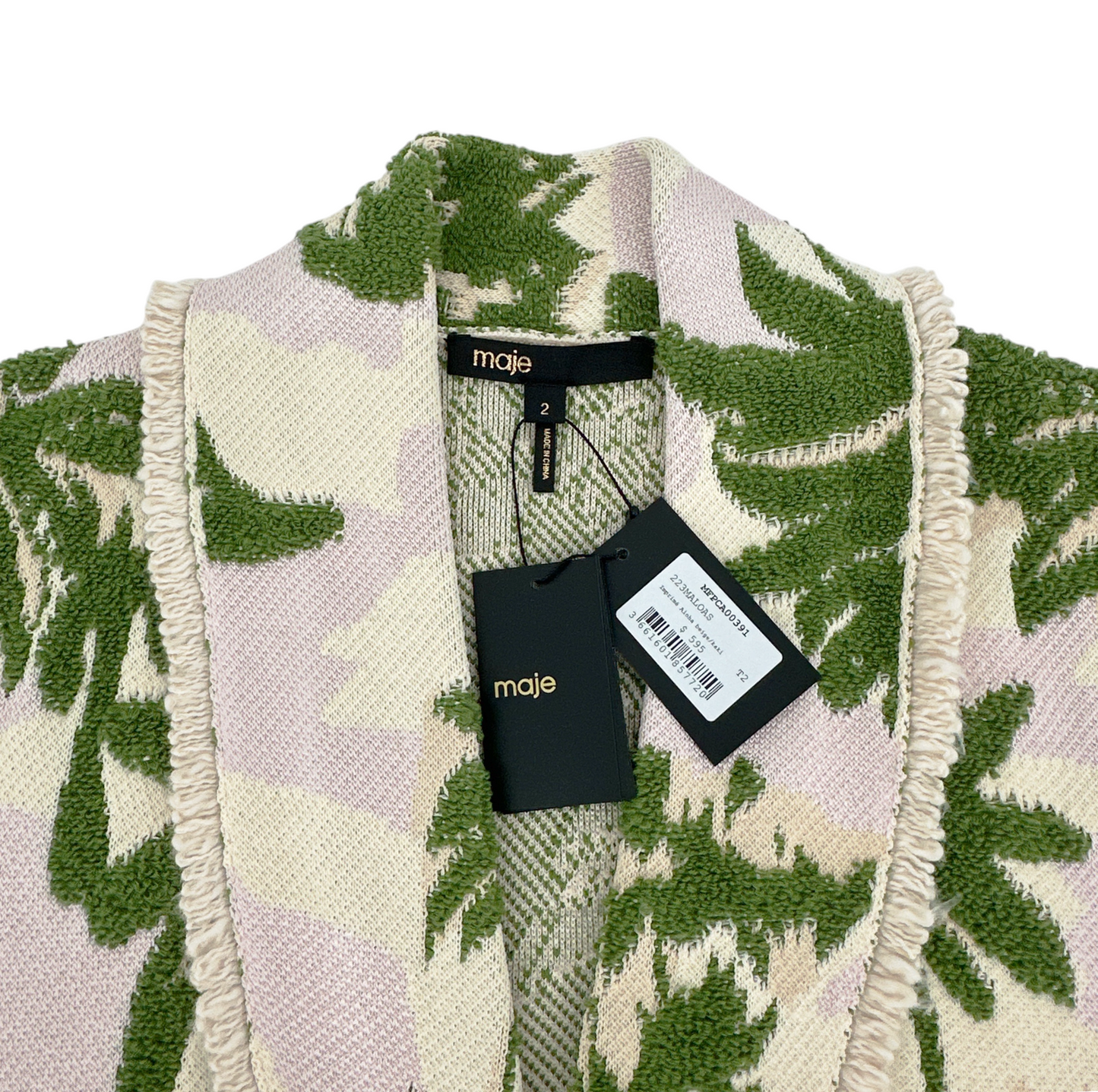 MAJE Aloha Beige Belted Cardigan Jacket 2|M