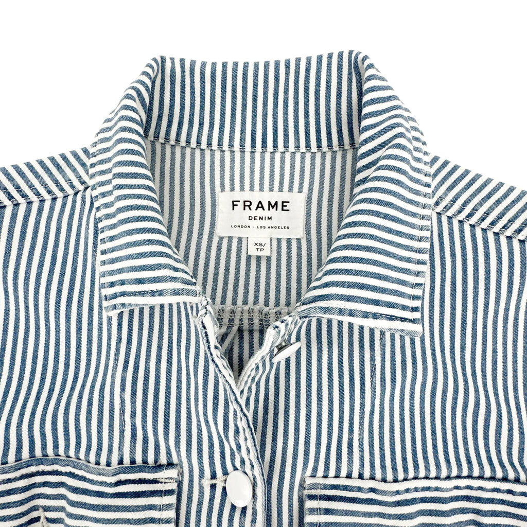 FRAME Engineer Striped Denim Shirt Jacket XS - flyKAMP
