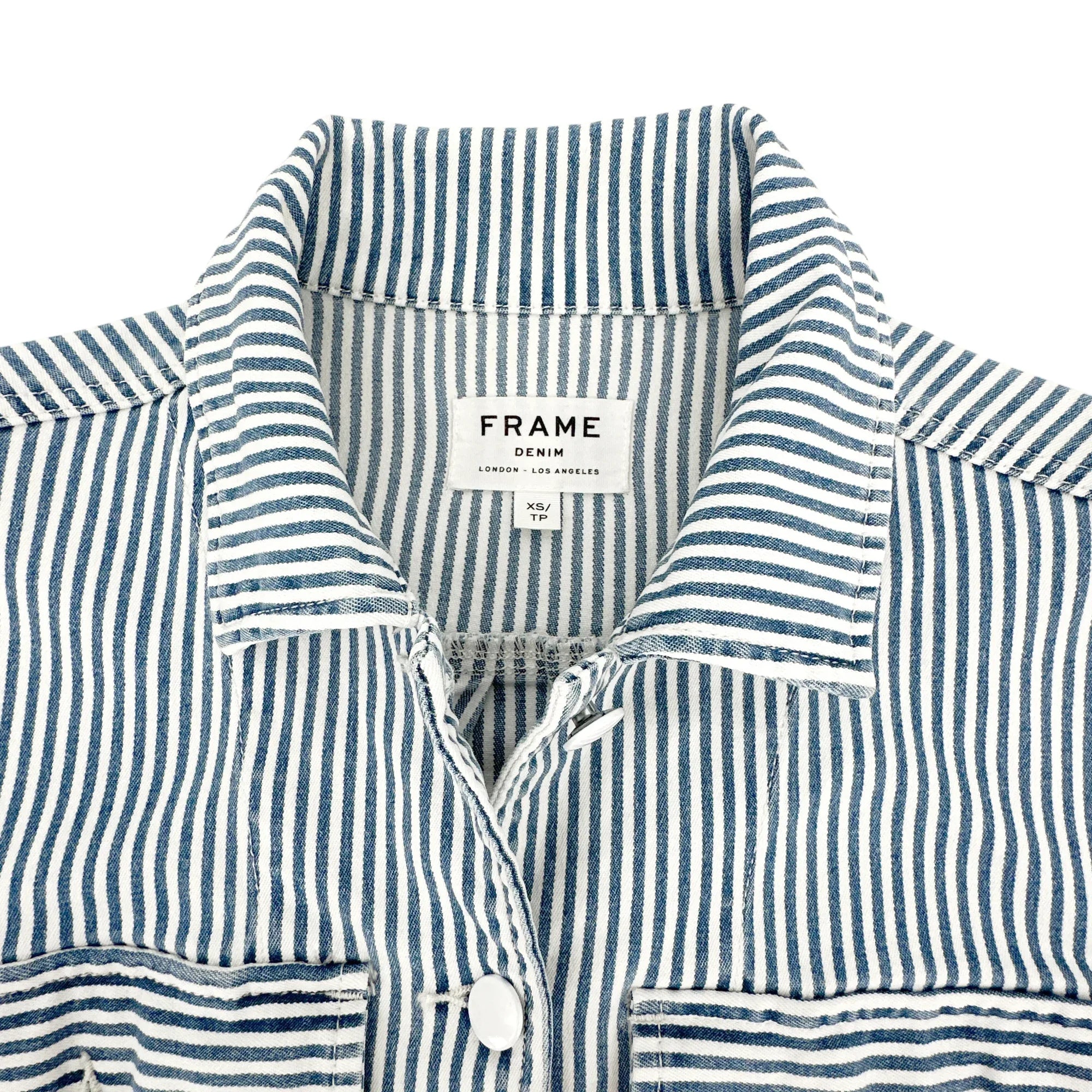 FRAME Engineer Striped Denim Shirt Jacket XS - flyKAMP