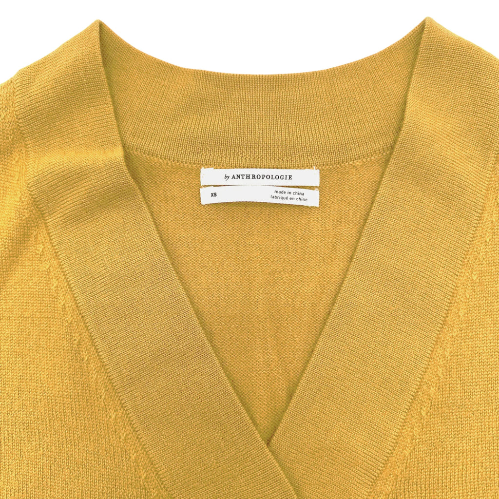 ANTHROPOLOGIE Araminta Pullover Sweater in Mustard Yellow XS - flyKAMP