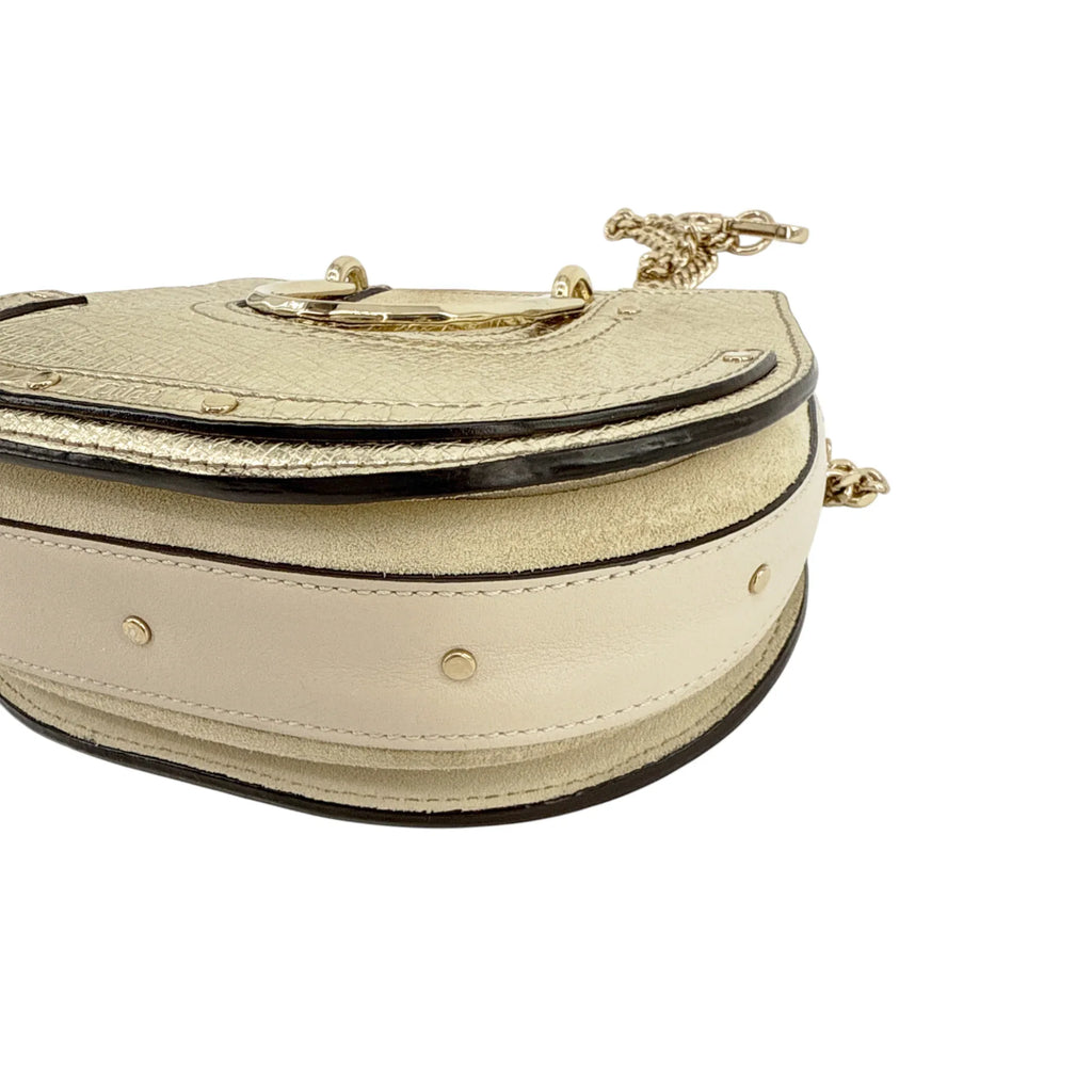 CHLOE Pixie Mini Convertible Belt Bag Metallic Gold - flyKAMP