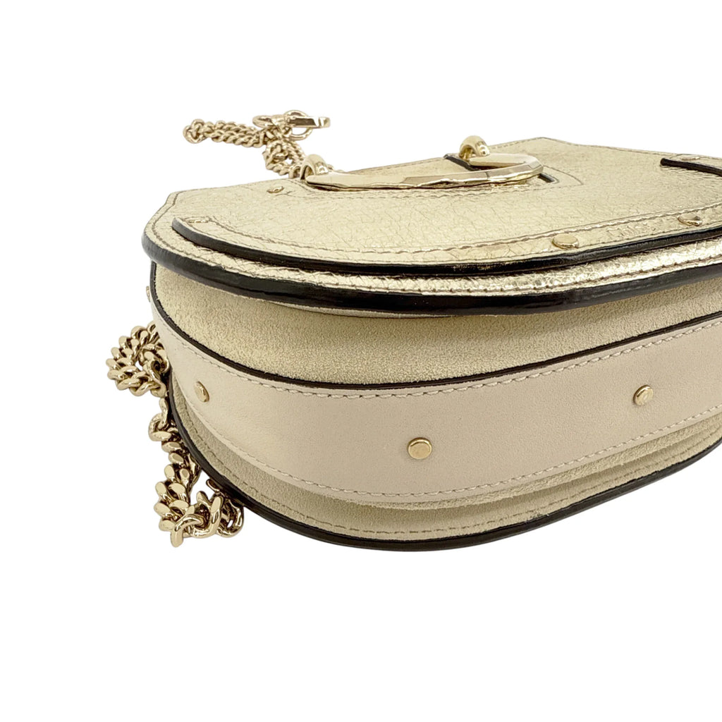 CHLOE Pixie Mini Convertible Belt Bag Metallic Gold - flyKAMP