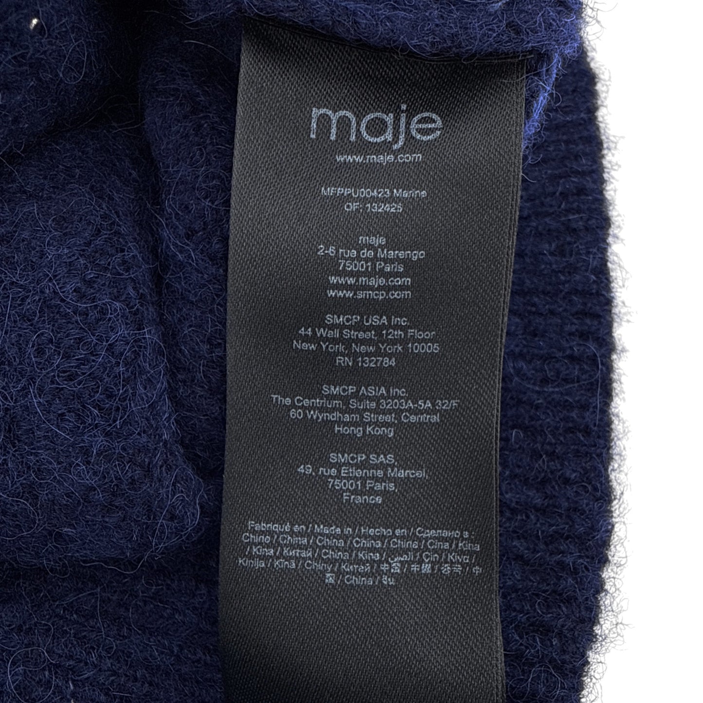 MAJE Maela Embellished Sweater Vest in Marine 3|L