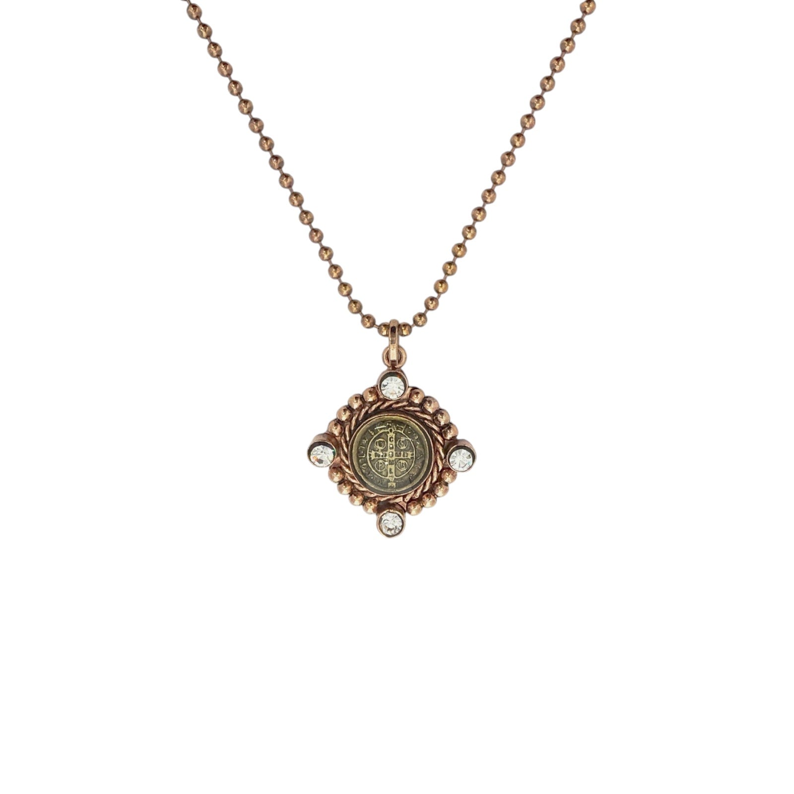 VIRGINS SAINTS & ANGELS VSA Lil' Bennie San Benito Charm Necklace SS Rose Gold Virgins Saints & Angels