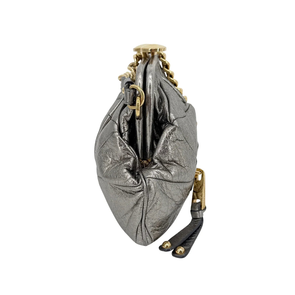 MARC JACOBS Collection Patchwork Metallic Leather Little Stam Bag in Silver - flyKAMP