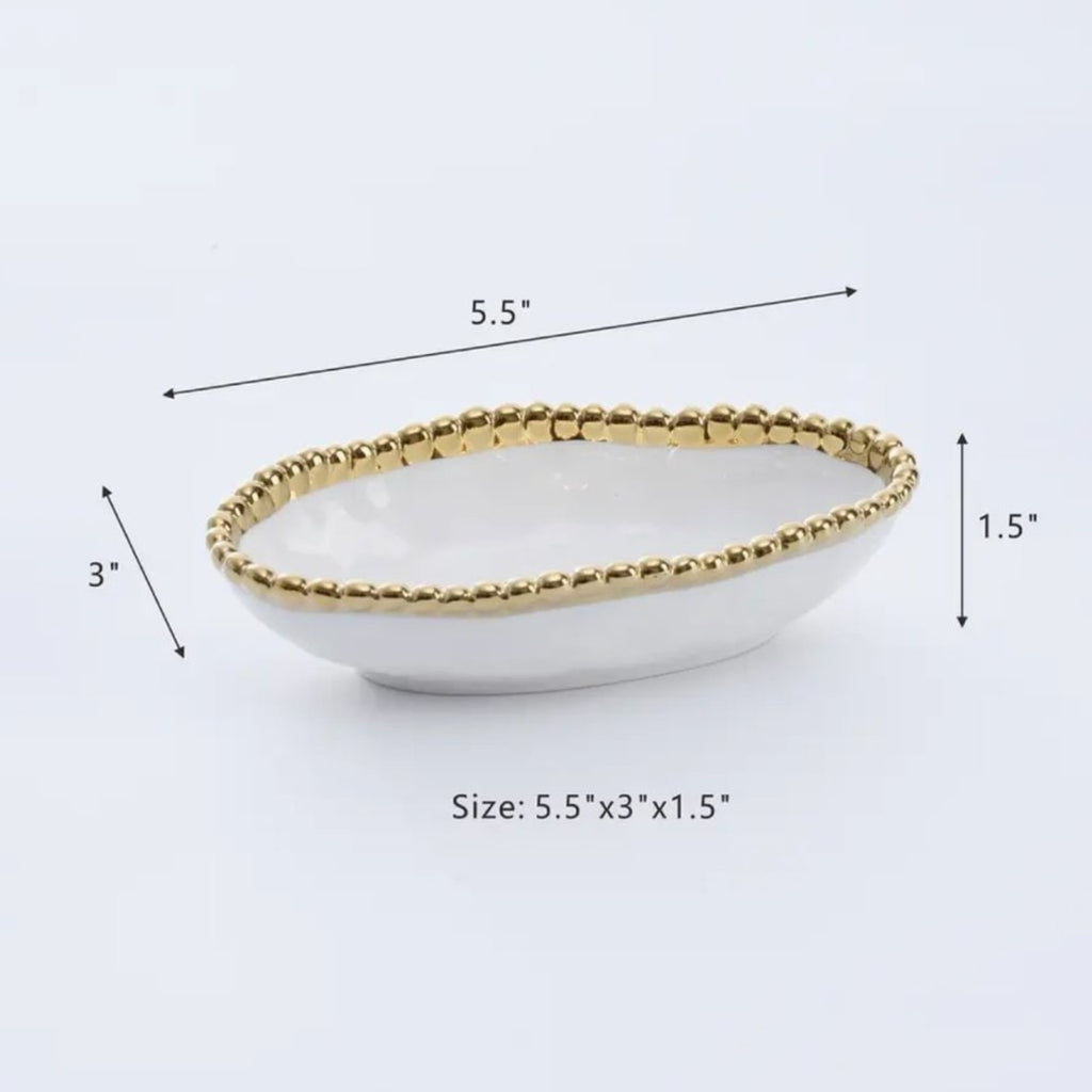 PAMPA BAY Golden Salerno Long Condiment Bowl Set of 2 Pampa Bay