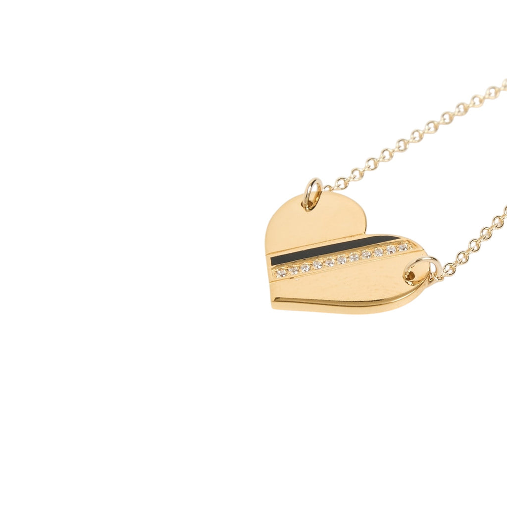 GWEN BELOTI Heart Stripe Pendant Necklace Gwen Beloti