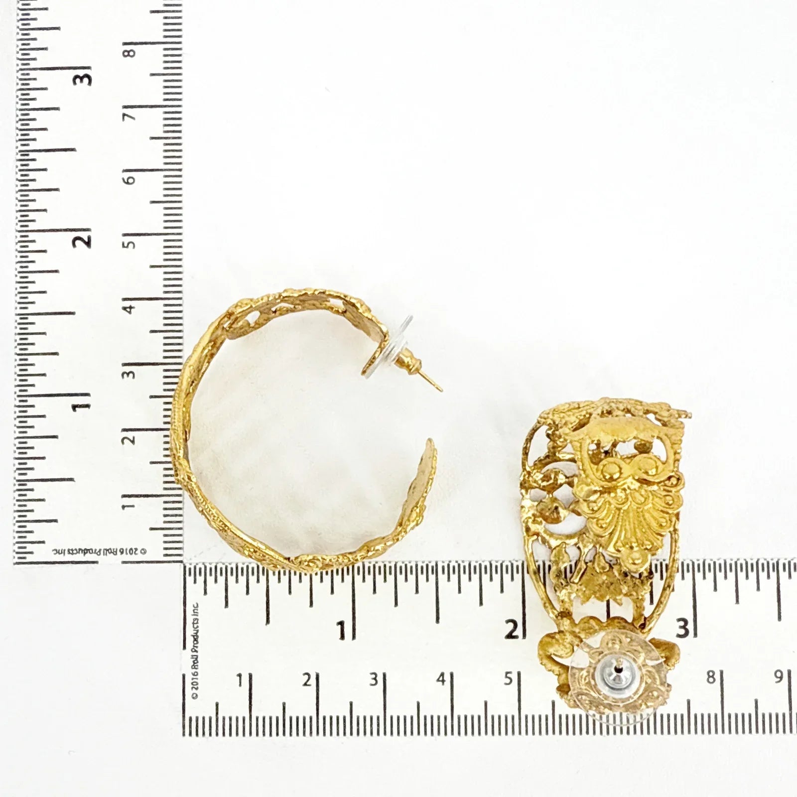 VIRGINS SAINTS & ANGELS VSA Antigua Wide Hoop Post Earrings in Gold - flyKAMP